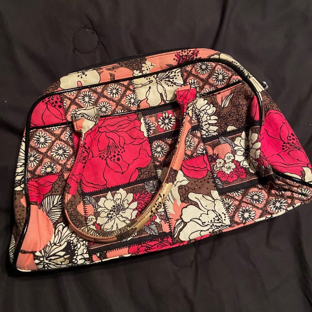Vera Bradley Mocha Rouge Crossbody Satchel